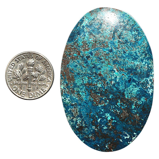 Natural Shattuckite 33.8x52x5 mm Oval Shape Polished Gemstone LS99-09748