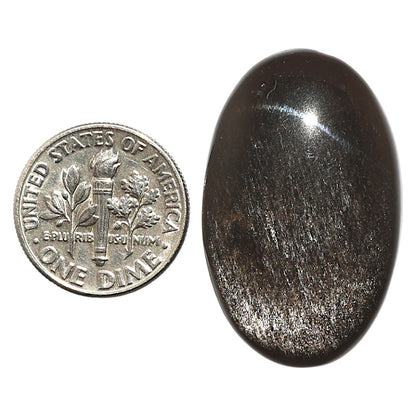 Natural Silver Obsidian 20x32x7 mm Oval Shape Polished Gemstone LS99-09755