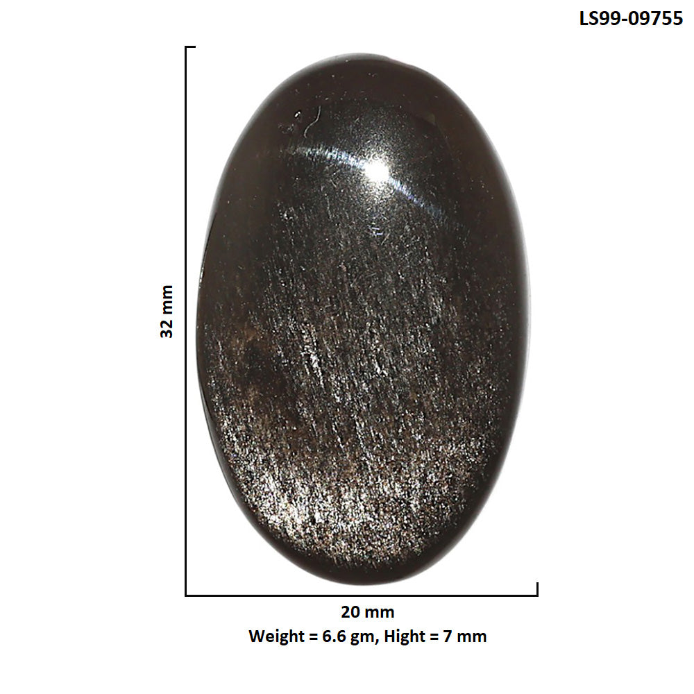 Natural Silver Obsidian 20x32x7 mm Oval Shape Polished Gemstone LS99-09755