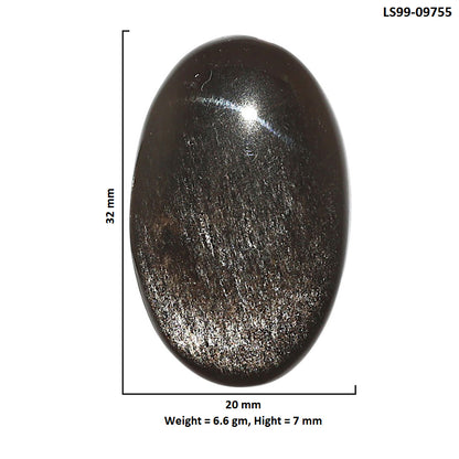 Natural Silver Obsidian 20x32x7 mm Oval Shape Polished Gemstone LS99-09755