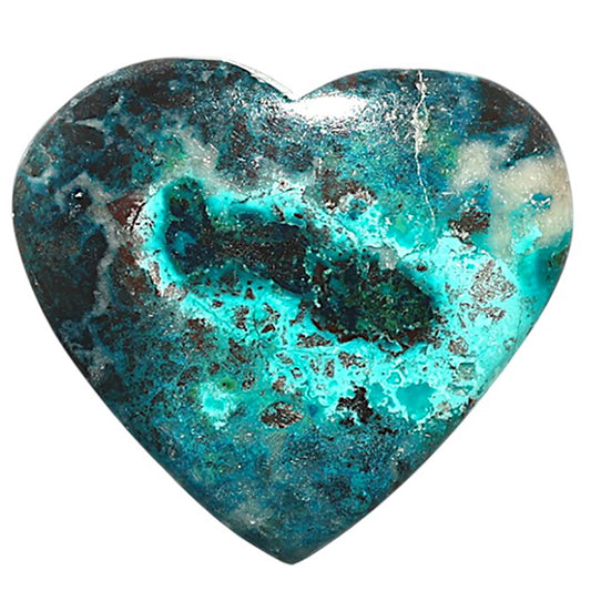 Natural Shattuckite 26.35x29.1x5.4 mm Heart Shape Polished Gemstone LS99-09759