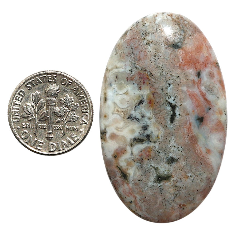 Natural Ocean Jasper 26.4x43.6x4.7 mm Oval Shape Polished Gemstone LS99-09761