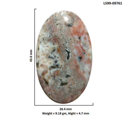Natural Ocean Jasper 26.4x43.6x4.7 mm Oval Shape Polished Gemstone LS99-09761