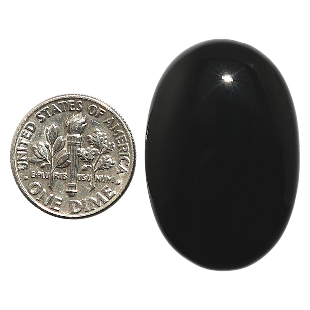 Natural Black Onyx 21.85x32.55x6.5 mm Oval Shape Polished Gemstone LS99-09762