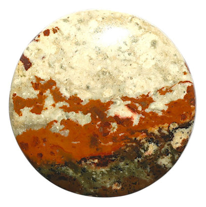 Natural Rocky Butte Picture Jasper 32.6x32.6x5.5 mm Round Shape Polished Gemstone LS99-09766