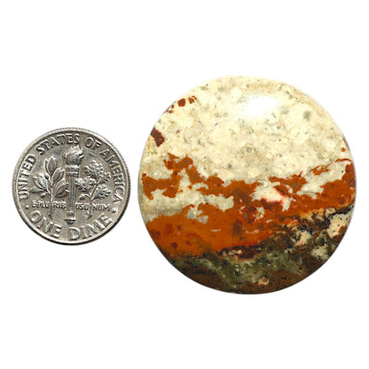 Natural Rocky Butte Picture Jasper 32.6x32.6x5.5 mm Round Shape Polished Gemstone LS99-09766