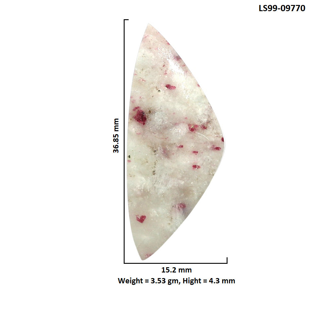 Natural Pink Tourmaline in Quartz 15.2x36.85x4.3 mm Fancy Shape Polished Gemstone LS99-09770