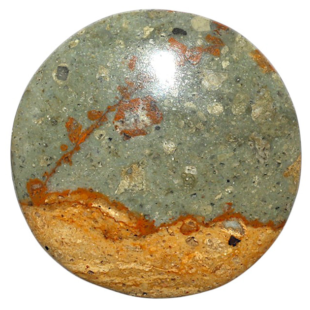 Natural Rocky Butte Picture Jasper 35.3x35.3x6 mm Round Shape Polished Gemstone LS99-09773