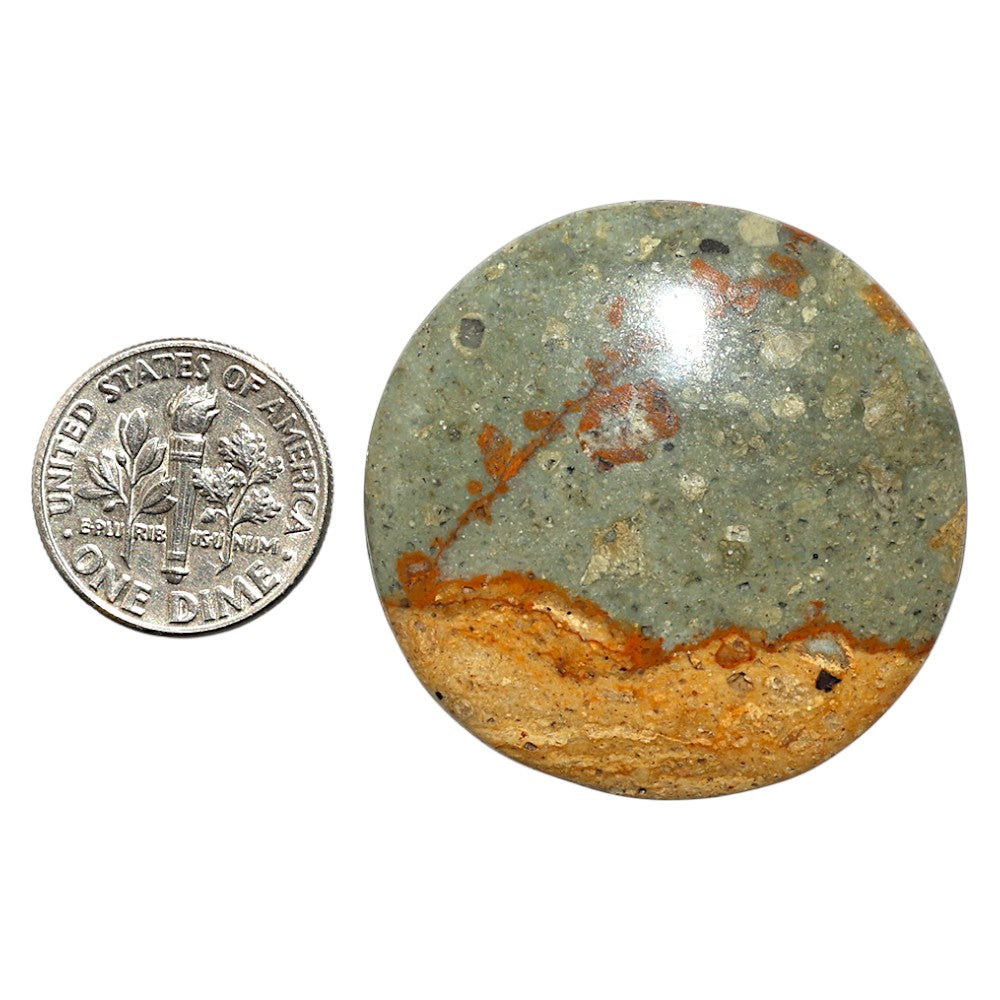 Natural Rocky Butte Picture Jasper 35.3x35.3x6 mm Round Shape Polished Gemstone LS99-09773