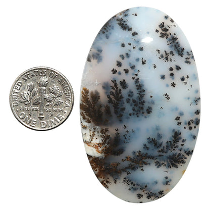 Natural Robinson Ranch Plume Agate 33x53.6x6 mm Oval Shape Polished Gemstone LS99-09784