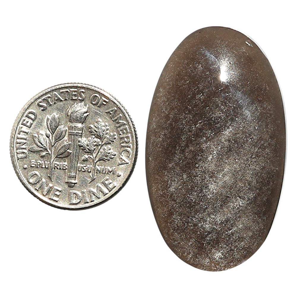 Natural Silver Obsidian 19.5x33.9x5 mm Oval Shape Polished Gemstone LS99-09789