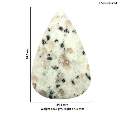 Natural Sesame Jasper 24.1x36.5x4.5 mm Pear Shape Polished Gemstone LS99-09794