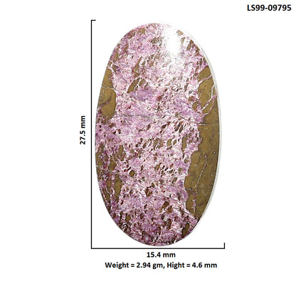 Natural Purpurite 15.4x27.5x4.6 mm Oval Shape Polished Gemstone LS99-09795