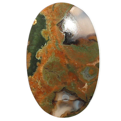 Natural Rhyolite - Rainforest Jasper 16.2x25.2x5.5 mm Oval Shape Polished Gemstone LS99-09797