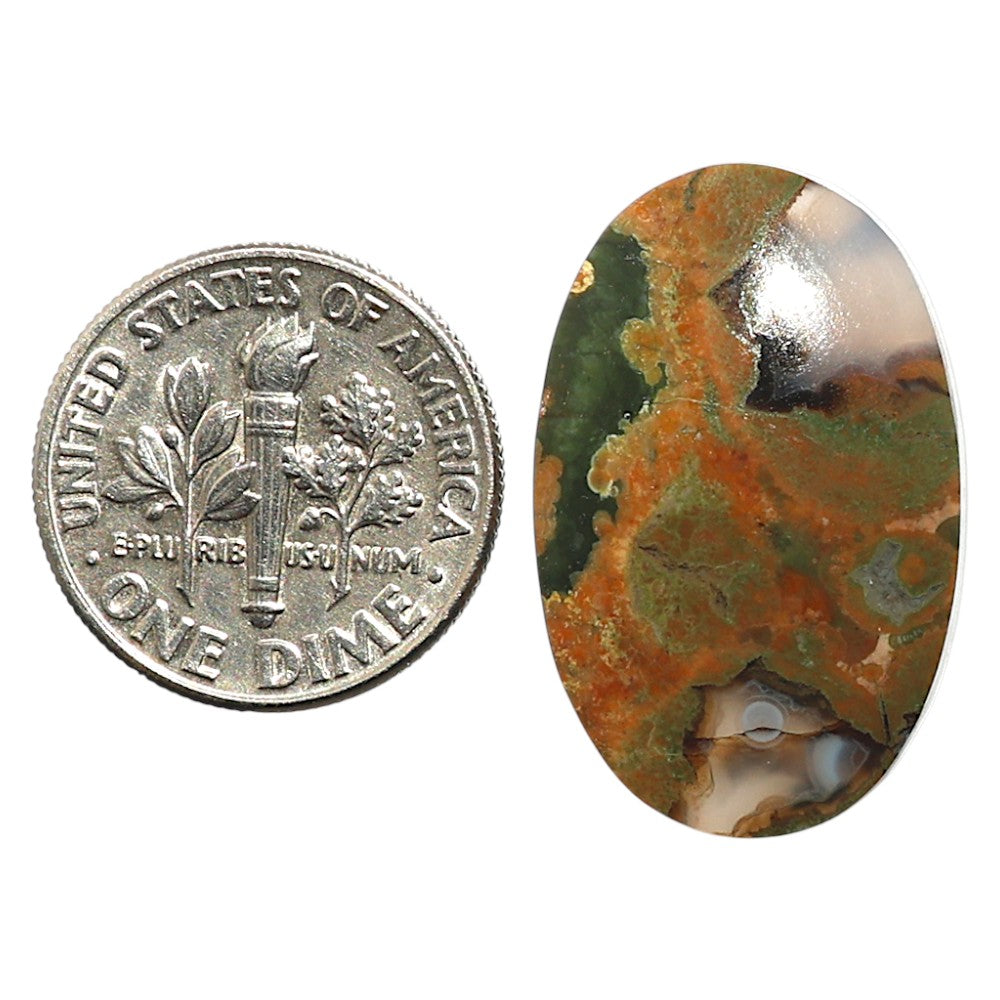 Natural Rhyolite - Rainforest Jasper 16.2x25.2x5.5 mm Oval Shape Polished Gemstone LS99-09797