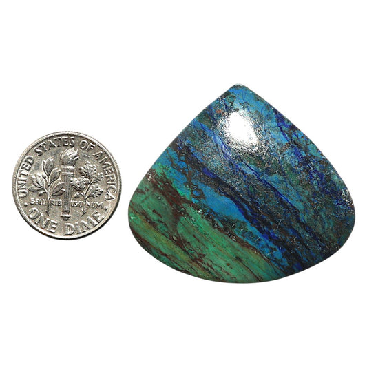 Natural Shattuckite 32.2x36.6x5.7 mm Heart Shape Polished Gemstone LS99-09808