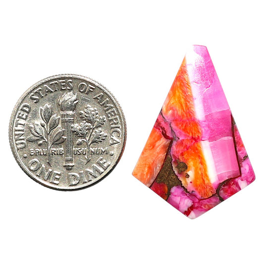 Natural Kingman Orange Dahlia Turquoise 18.6x26.3x3 mm Fancy Shape Polished Gemstone LS99-09809
