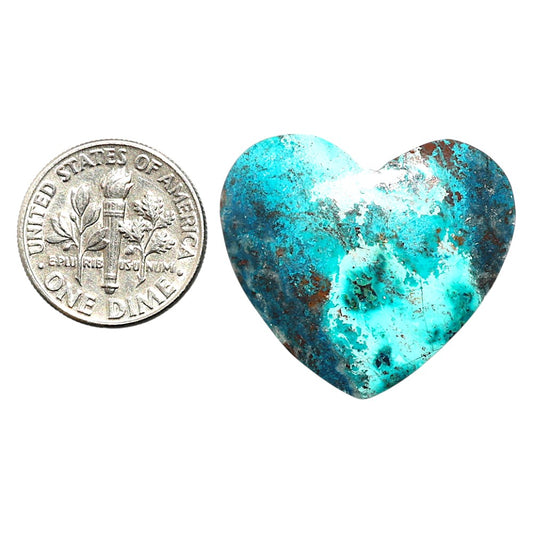 Natural Shattuckite 24.55x27.4x5.3 mm Heart Shape Polished Gemstone LS99-09818