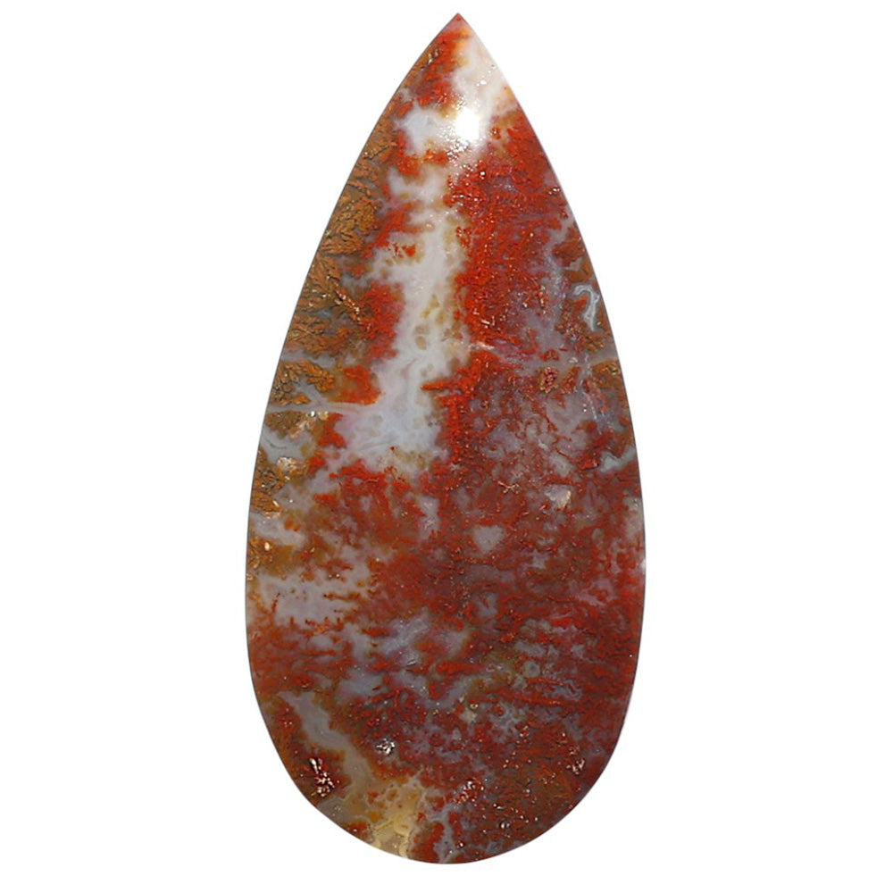 Natural Red Moss Agate 17x36.1x4 mm Pear Shape Polished Gemstone LS99-09832