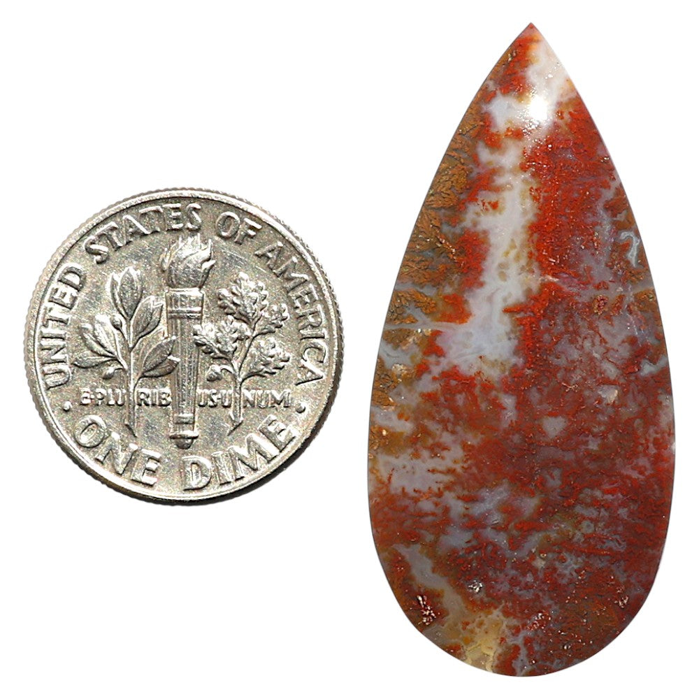 Natural Red Moss Agate 17x36.1x4 mm Pear Shape Polished Gemstone LS99-09832