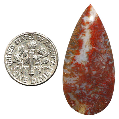 Natural Red Moss Agate 17x36.1x4 mm Pear Shape Polished Gemstone LS99-09832