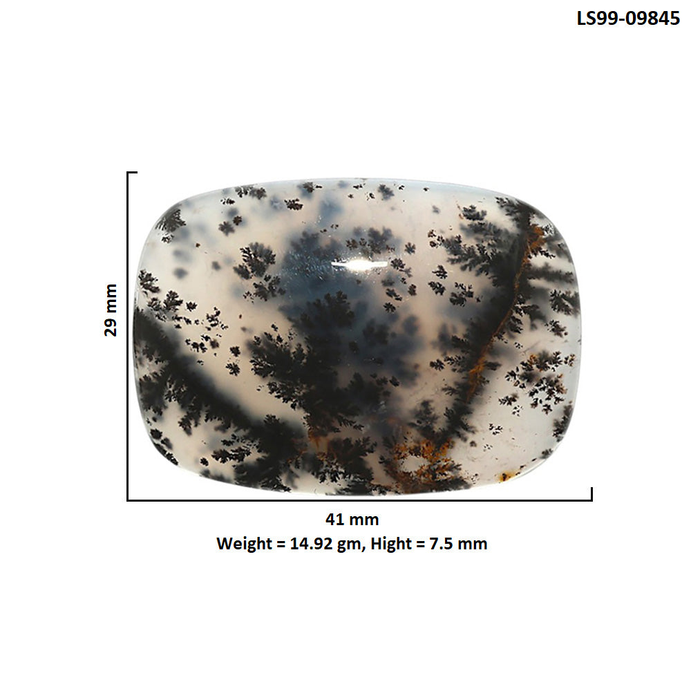 Natural Robinson Ranch Plume Agate 29x41x7.5 mm Cushion Shape Polished Gemstone LS99-09845