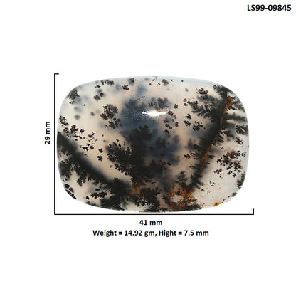 Natural Robinson Ranch Plume Agate 29x41x7.5 mm Cushion Shape Polished Gemstone LS99-09845