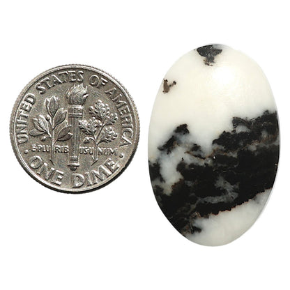 Natural Black Zebra Jasper 18x27.4x4.8 mm Oval Shape Polished Gemstone LS99-09846