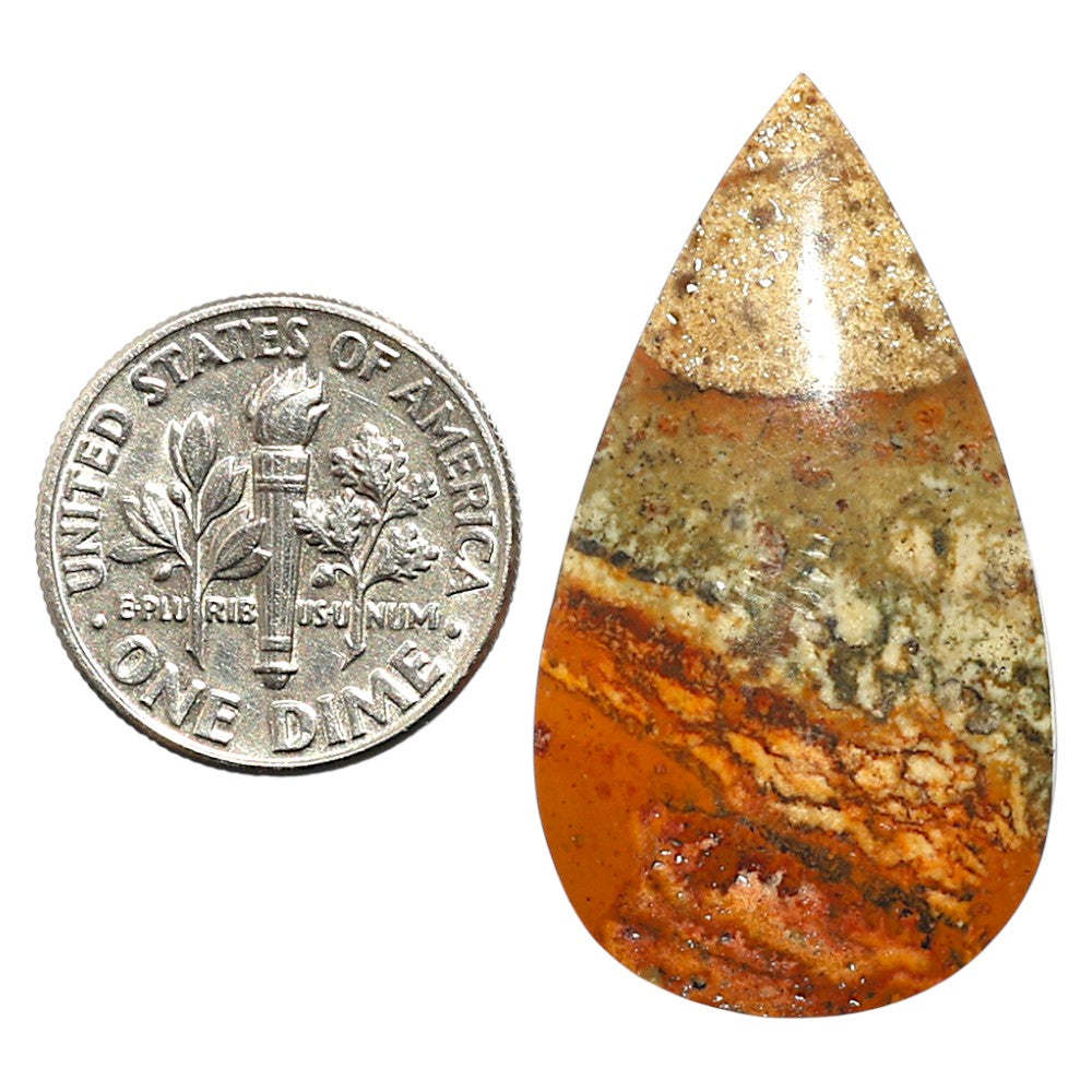 Natural Rocky Butte Picture Jasper 19x34.4x5 mm Pear Shape Polished Gemstone LS99-09852