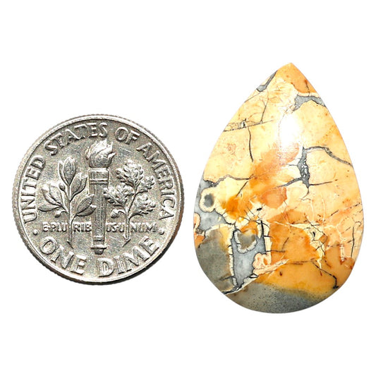 Natural Maligano Jasper 17.6x25.85x5.5 mm Pear Shape Polished Gemstone LS99-09853