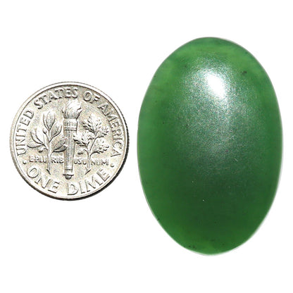 Natural Nephrite Jade 21.85x32.55x5 mm Oval Shape Polished Gemstone LS99-09855