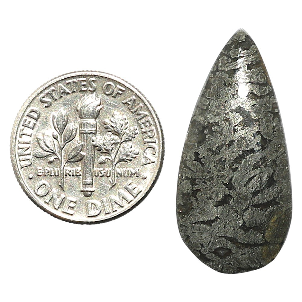Natural Feder Pyrite 13.3x28x6 mm Pear Shape Polished Gemstone LS99-09856