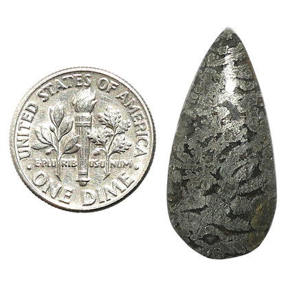 Natural Feder Pyrite 13.3x28x6 mm Pear Shape Polished Gemstone LS99-09856