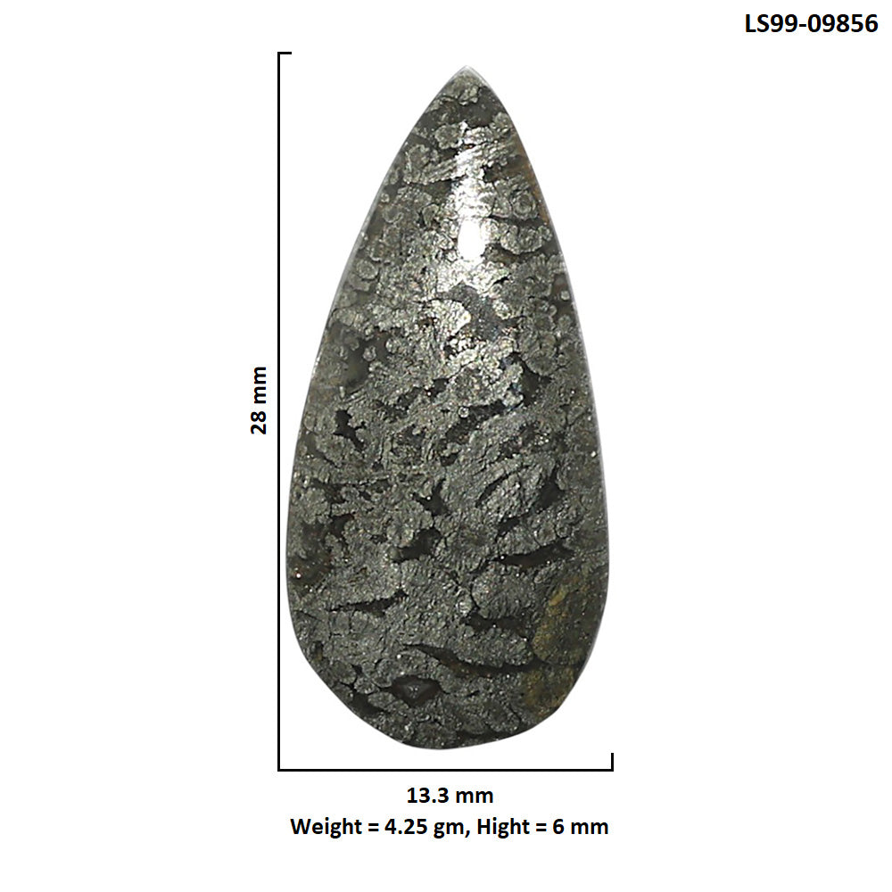 Natural Feder Pyrite 13.3x28x6 mm Pear Shape Polished Gemstone LS99-09856