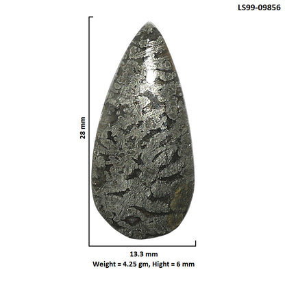 Natural Feder Pyrite 13.3x28x6 mm Pear Shape Polished Gemstone LS99-09856