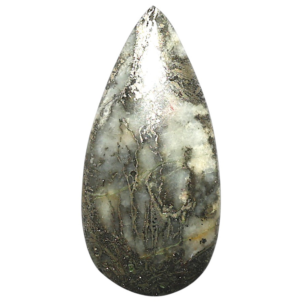Natural Feder Pyrite 15x31.15x5.5 mm Pear Shape Polished Gemstone LS99-09862