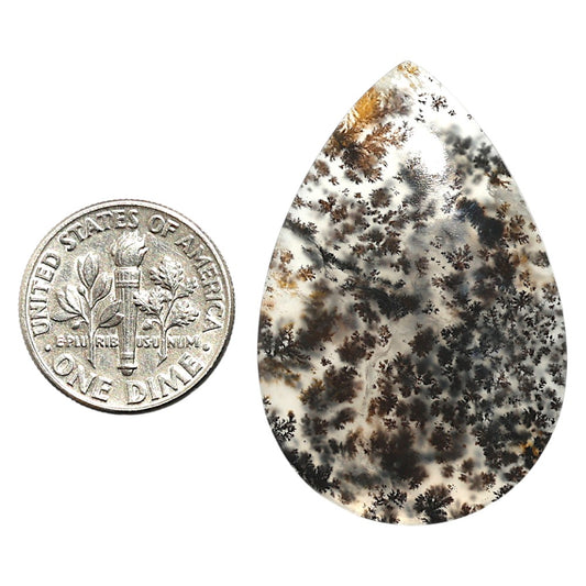 Natural Robinson Ranch Plume Agate 25.3x37.9x4.3 mm Pear Shape Polished Gemstone LS99-09873