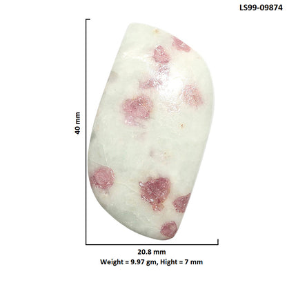 Natural Pink Tourmaline in Quartz 20.8x40x7 mm Fancy Shape Polished Gemstone LS99-09874