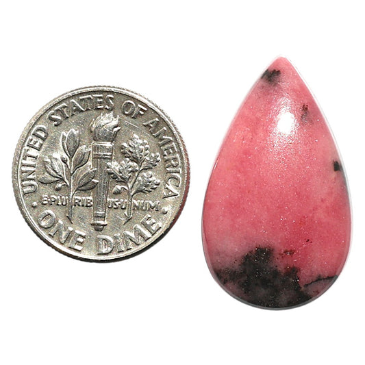 Natural Rhodonite 15x25.4x5.5 mm Pear Shape Polished Gemstone LS99-09888