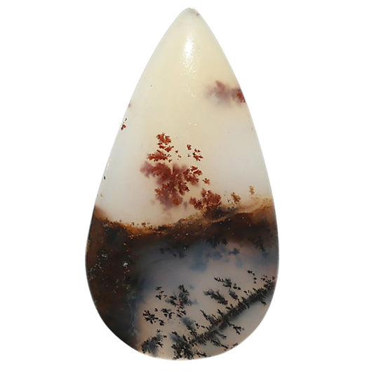 Natural Robinson Ranch Plume Agate 16.4x29.9x4.3 mm Pear Shape Polished Gemstone LS99-09901