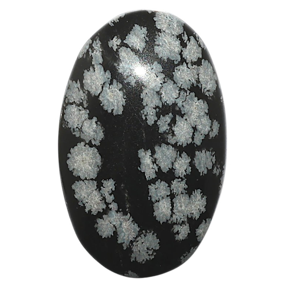 Natural Snow Flake Obsidian 18.3x29.25x5.7 mm Oval Shape Polished Gemstone LS99-09936
