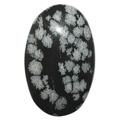 Natural Snow Flake Obsidian 18.3x29.25x5.7 mm Oval Shape Polished Gemstone LS99-09936