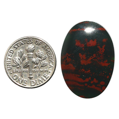 Natural Blood Stone 18.3x26.4x3.5 mm Oval Shape Polished Gemstone LS99-09948