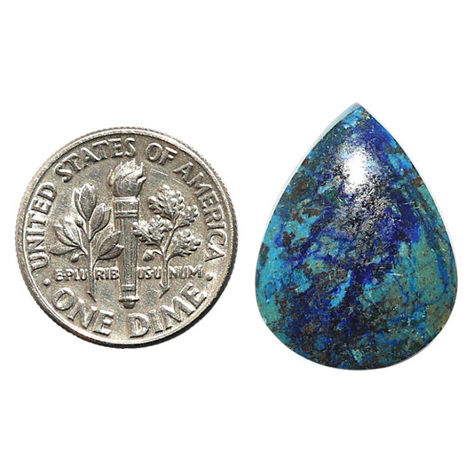 Natural Azurite Chrysocolla 16x21.3x4.5 mm Pear Shape Polished Gemstone LS99-09952