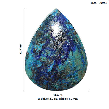 Natural Azurite Chrysocolla 16x21.3x4.5 mm Pear Shape Polished Gemstone LS99-09952