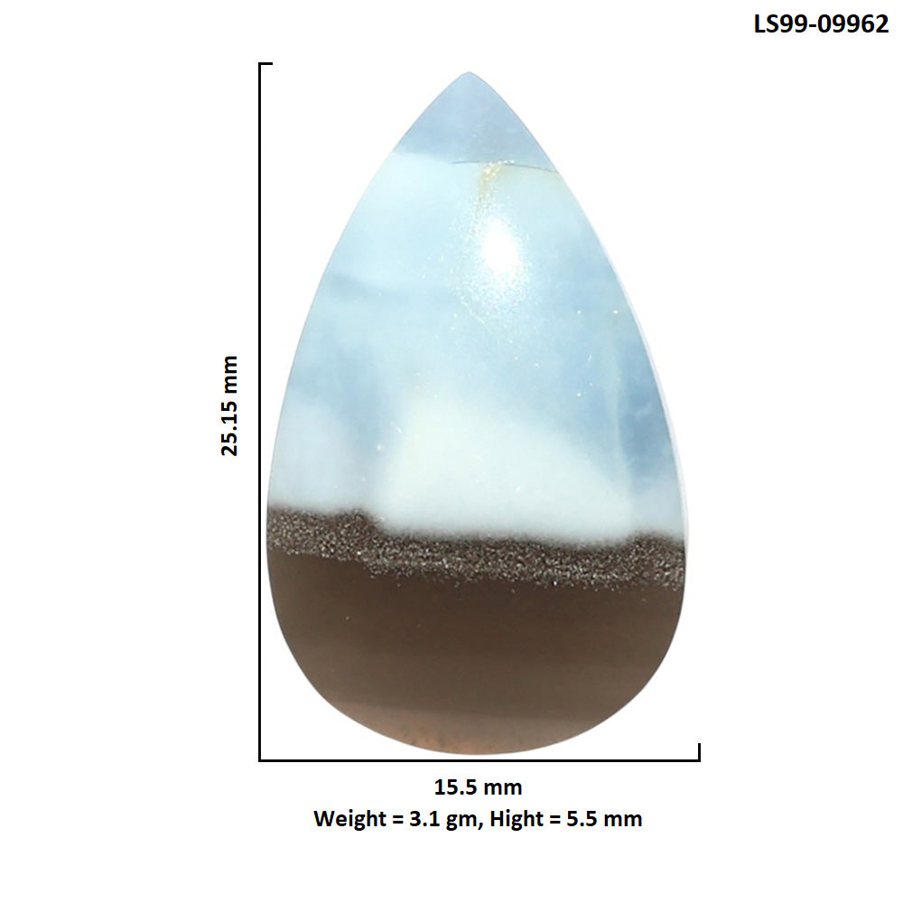 Natural Owyhee Opal 15.5x25.15x5.5 mm Pear Shape Polished Gemstone LS99-09962