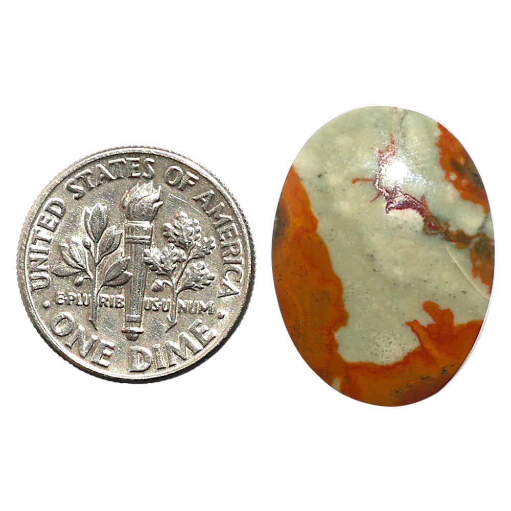 Natural Rocky Butte Picture Jasper 16.5x22.4x4.5 mm Oval Shape Polished Gemstone LS99-09964
