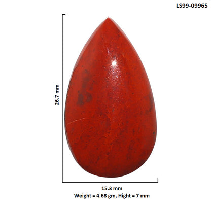 Natural Red Moss Agate 15.3x26.7x7 mm Pear Shape Polished Gemstone LS99-09965