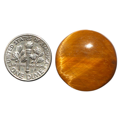 Natural Tiger Eye 22.8x22.8x6 mm Round Shape Polished Gemstone LS99-09972