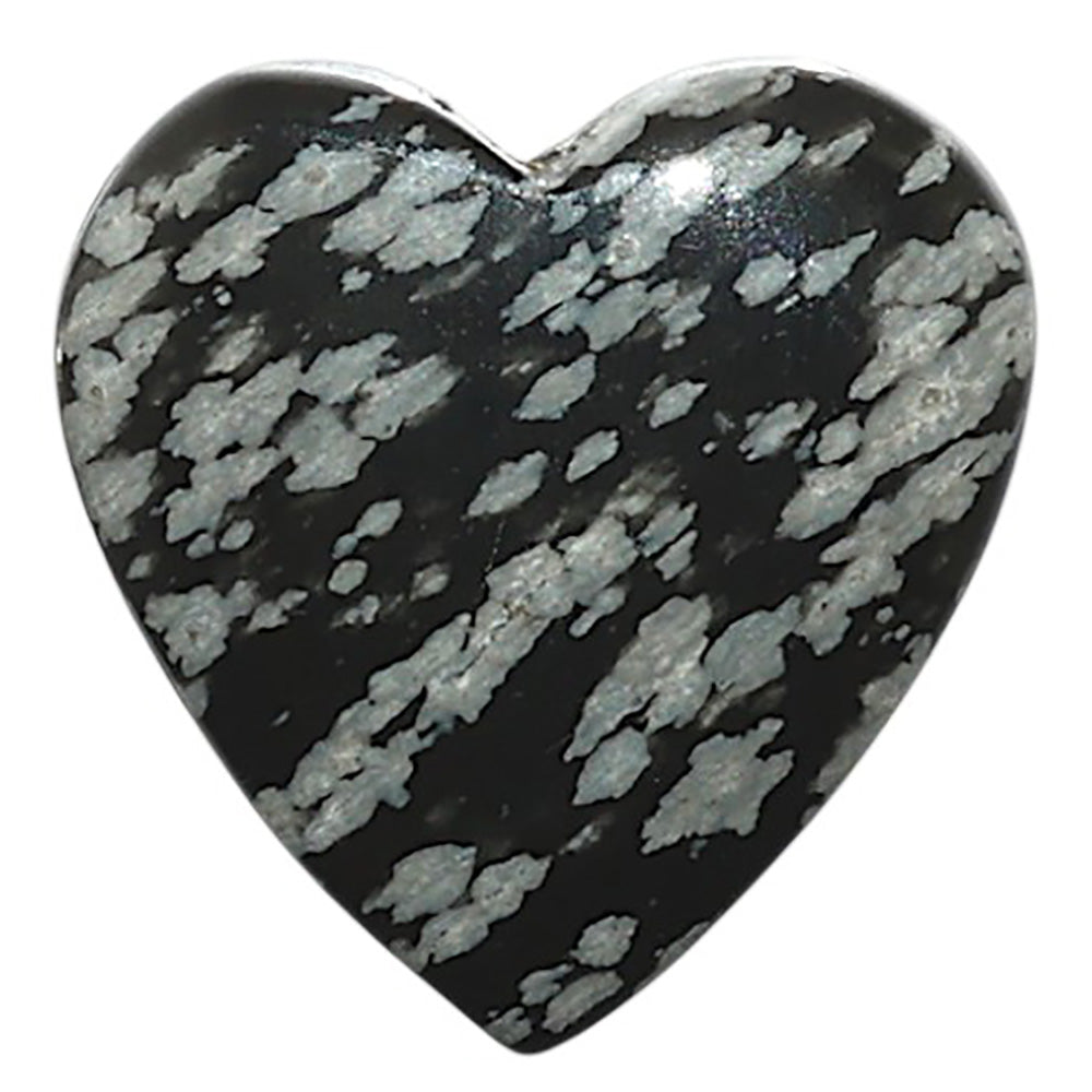 Natural Snow Flake Obsidian 17.5x17.5x4 mm Heart Shape Polished Gemstone LS99-09976